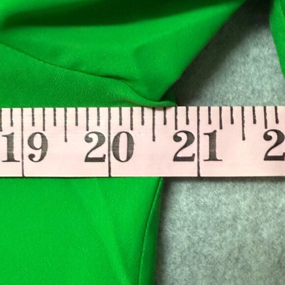 Michael Kors size Medium Green Zipper Front Blouse with Gold Zip Logo - Picture 5 of 7